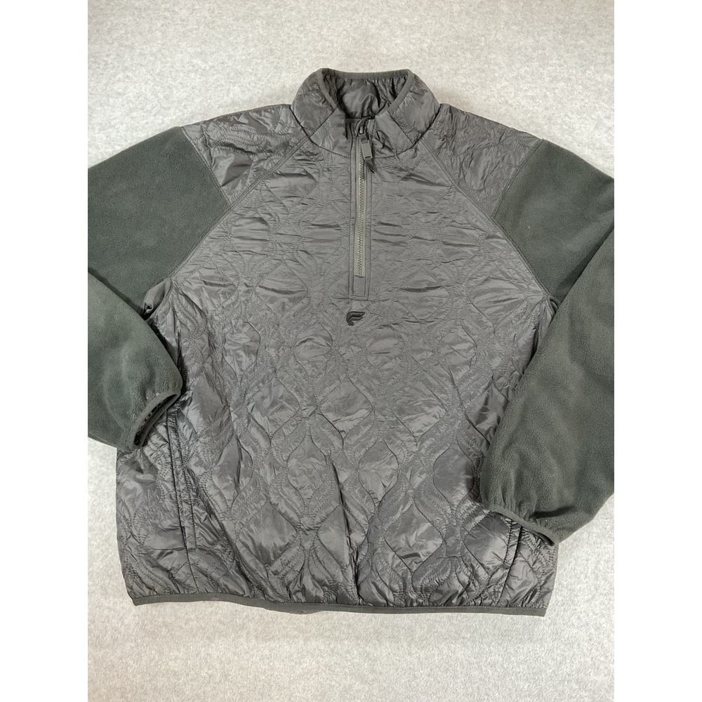 Fabletics Womens XL Half Zip Quilted Fleece Pullover Jacket Grey 2553